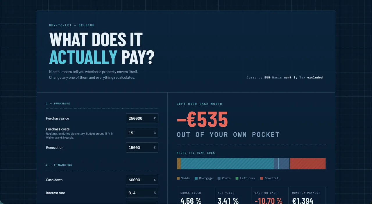 Screenshot of Rental Yield Calculator, a calculator app hosted on Supadrop