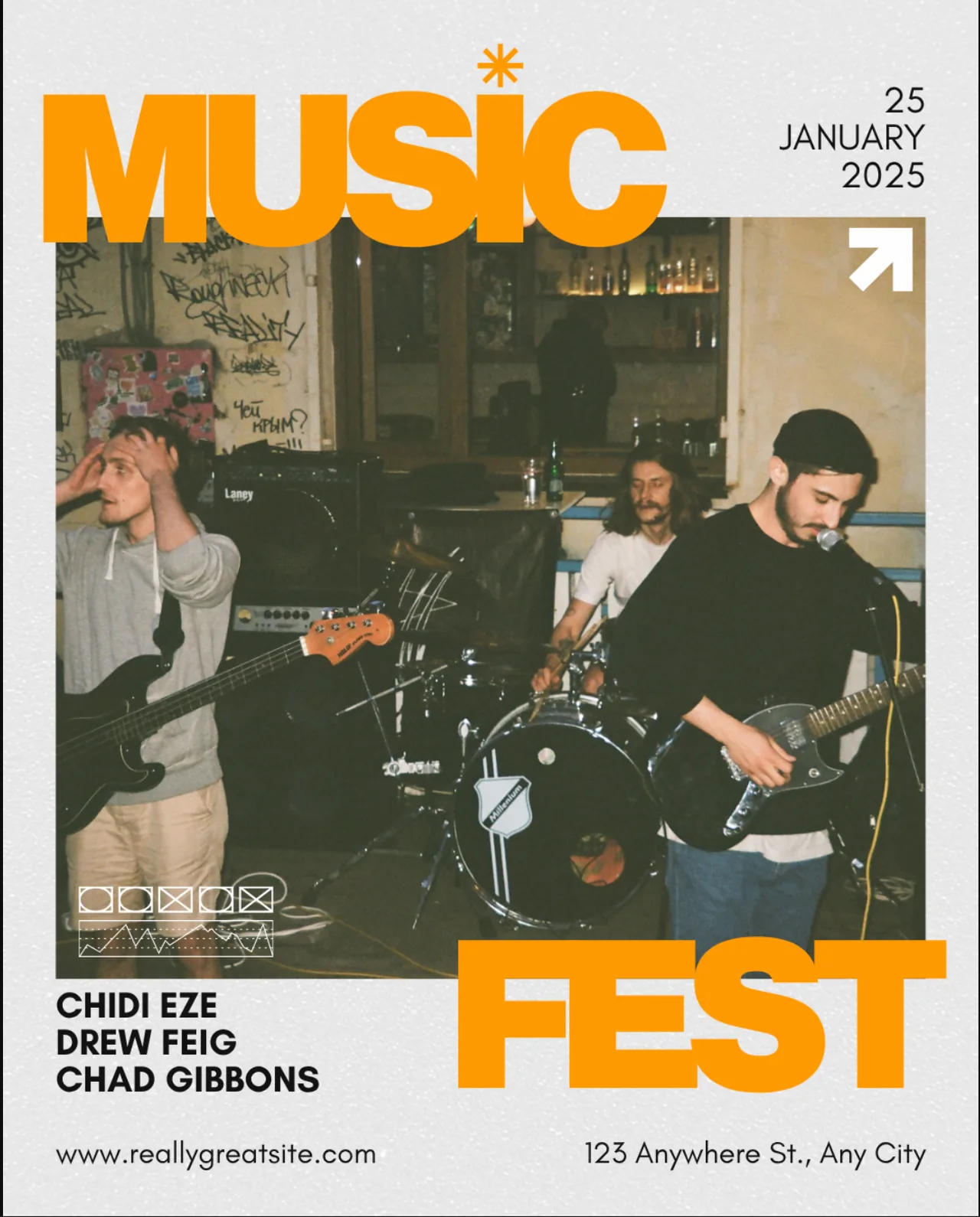 Screenshot of Music Fest, a concert poster hosted on Supadrop