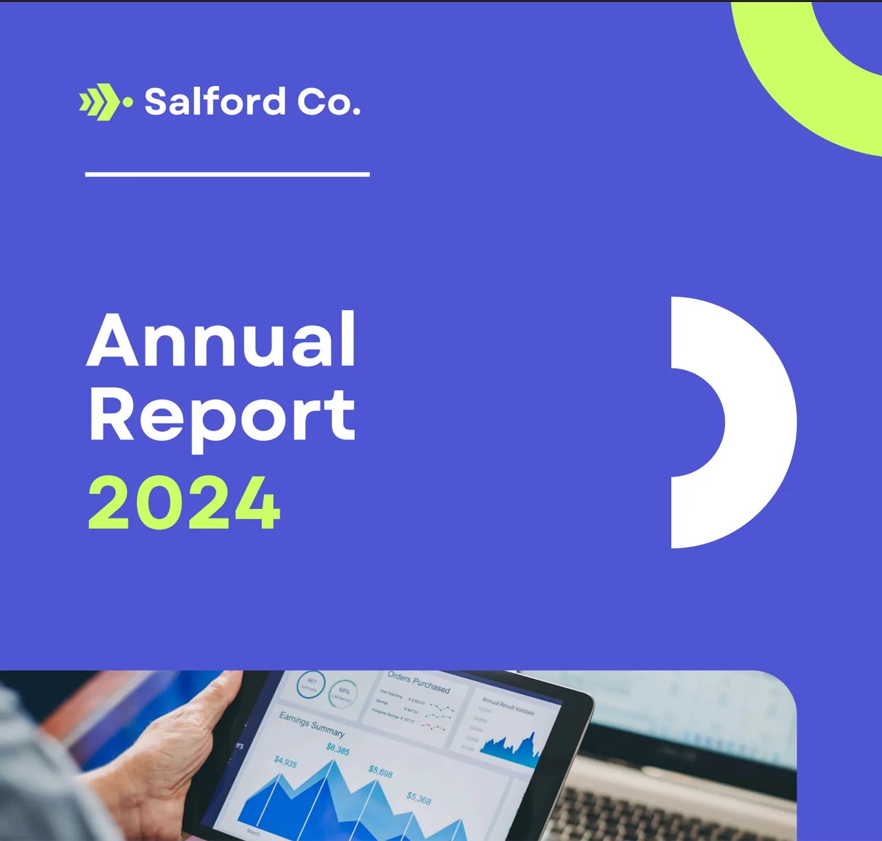 Screenshot of Salford Co. Annual Report, an annual report hosted on Supadrop