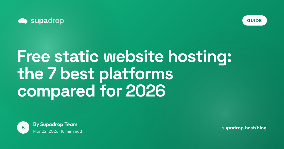 Free Static Website Hosting: 7 Best Platforms Compared (2026 ...